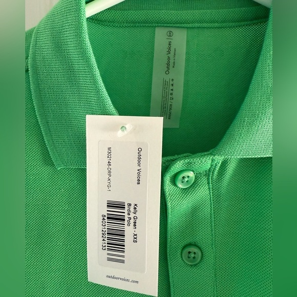 Outdoor Voices Birdie Polo Women's XXS Kelly Green NWT St Patty's Day March - Picture 3 of 7